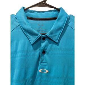 Oakley Shirt Mens Medium Blue Performance Golf Polo Short Sleeve